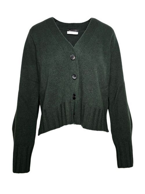 cardigan donna a scatola verde A rovescio | 1612/6464